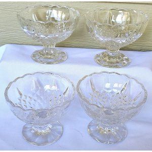 Cristal d'Arques Longchamp Scalloped Rims Fruit Dessert Footed Bowls set of 4